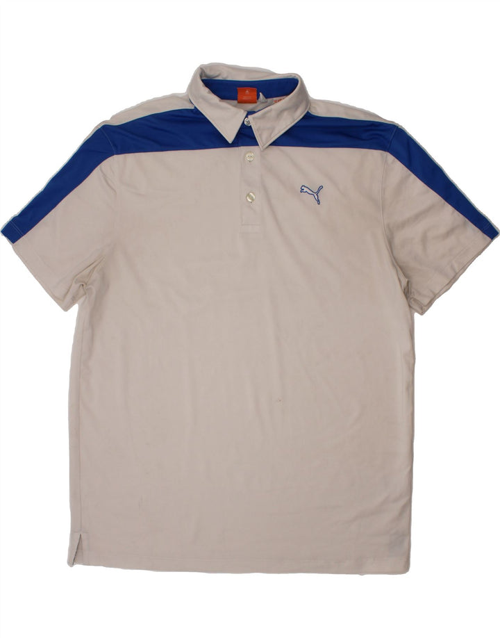 PUMA Boys Polo Shirt 13-14 Years White Colourblock Vintage Puma and Second-Hand Puma from Messina Hembry 