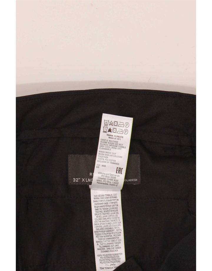Męskie spodnie chino o regularnym kroju Marks & Spencer W32 L35 Granatowy poliester