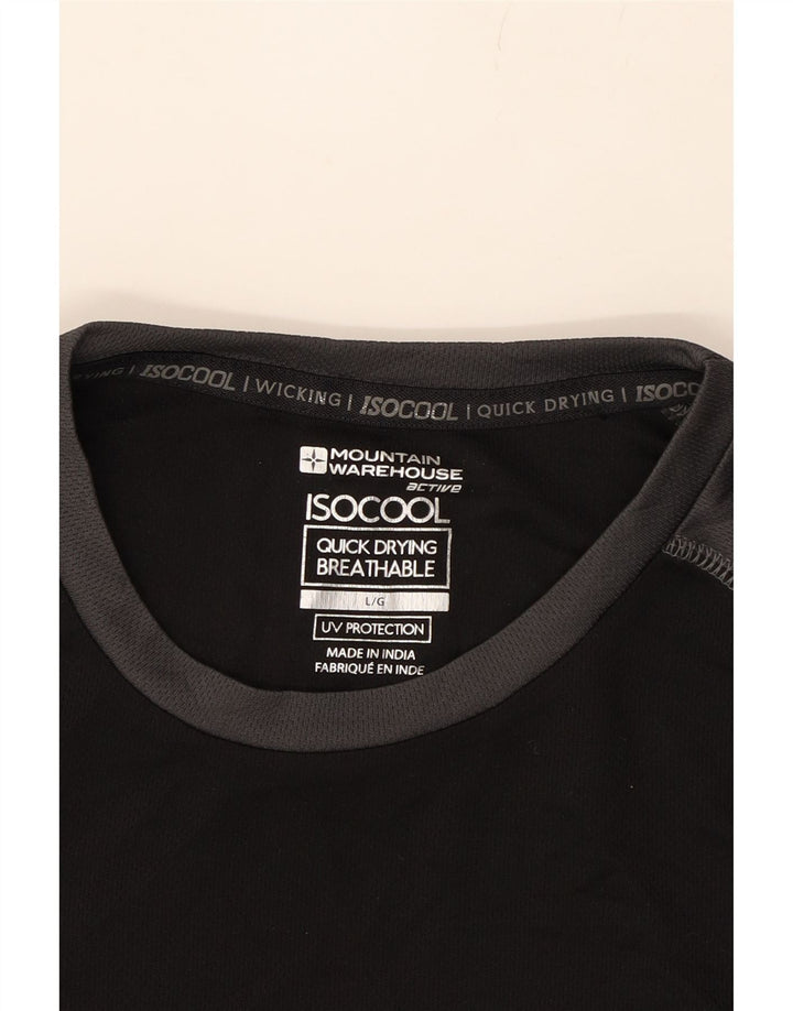 MOUNTAIN WAREHOUSE Mens T-Shirt Top Large Black Colourblock Polyester Vintage Mountain Warehouse and Second-Hand Mountain Warehouse from Messina Hembry 