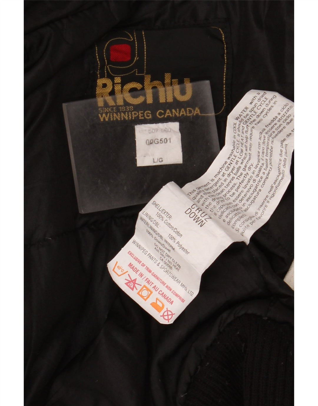 Męska kurtka bomberka z kapturem Richlu UK 40, duża, złamanej bieli, bawełniana