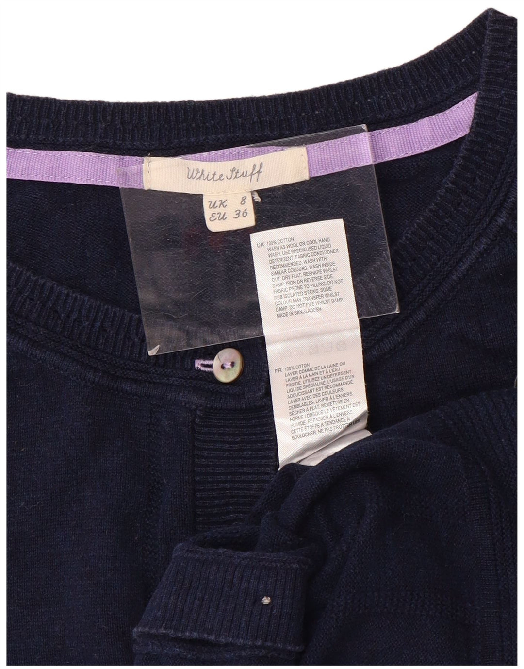 Sweter damski White Stuff UK 8, mały, granatowy, bawełniany