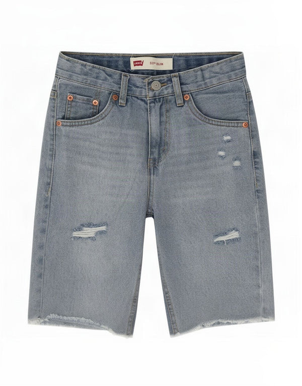 Levi's Boys 511 Distressed Slim Fit Denim Shorts 11-12 Years W25 Blue