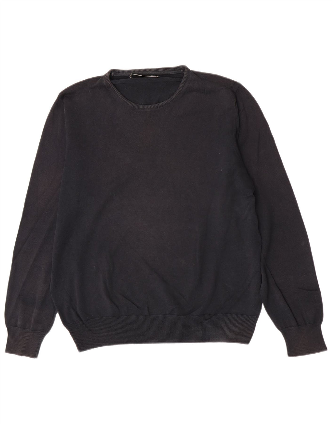 Męski sweter Zara z okrągłym dekoltem, duży, czarny