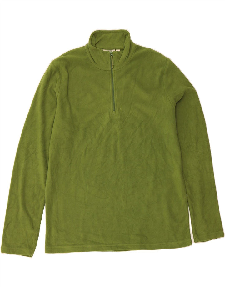 MOUNTAIN WAREHOUSE Mens Zip Neck Fleece Jumper Medium Green Polyester Vintage Mountain Warehouse and Second-Hand Mountain Warehouse from Messina Hembry 