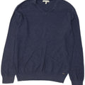 CALVIN KLEIN JEANS Męski sweter z dekoltem w kształcie litery V, średni, granatowy, bawełniany