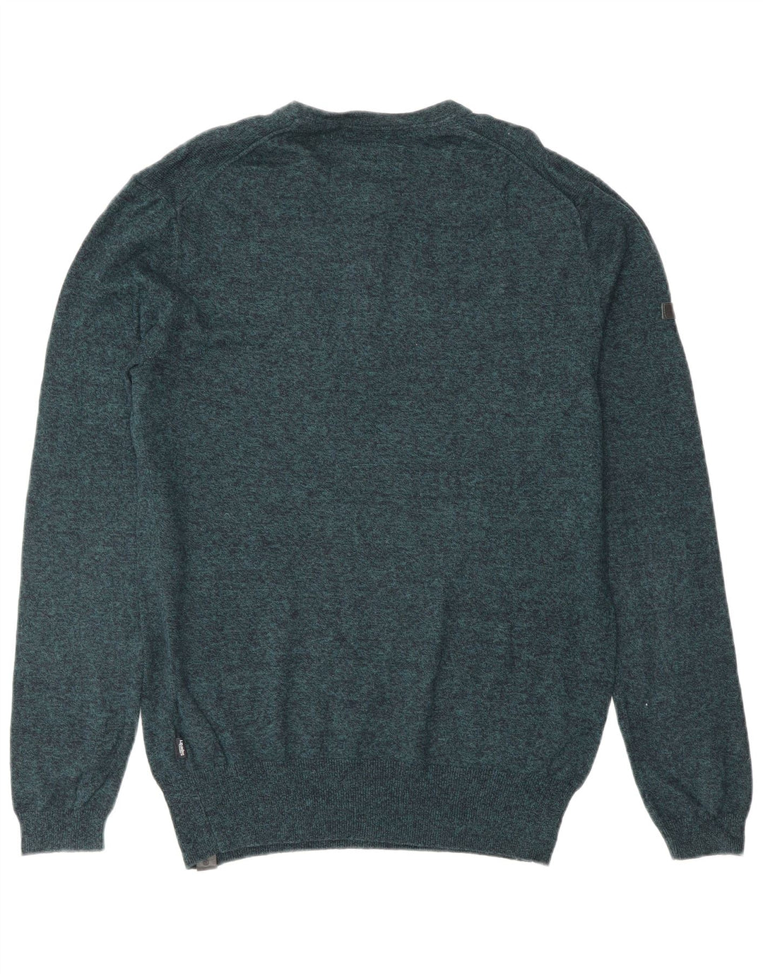 SUPERDRY Męski sweter z okrągłym dekoltem, mały, niebieski, bawełniany w cętki