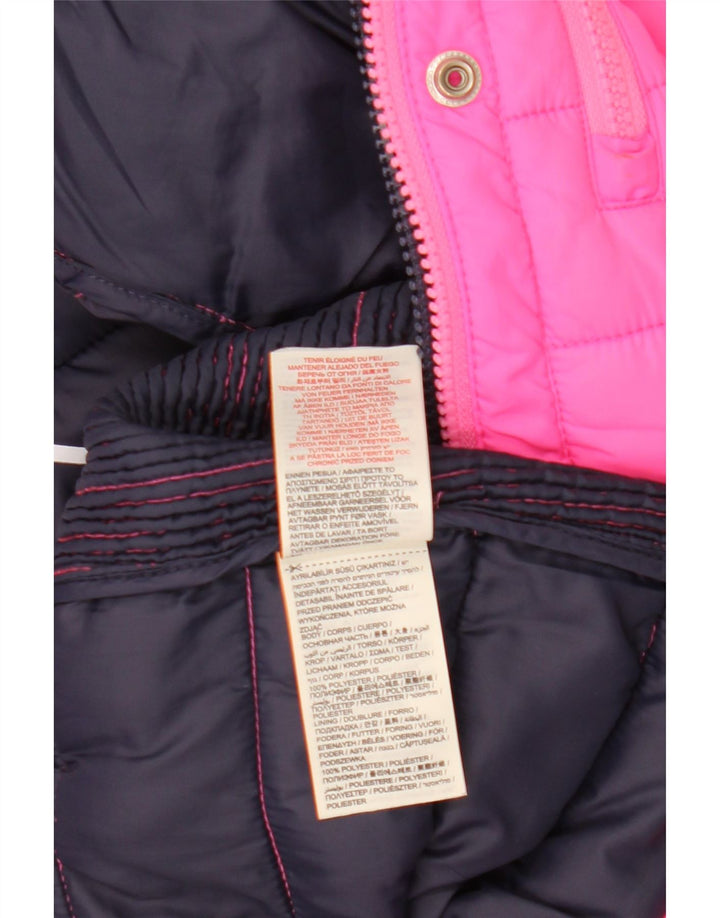 Damska ocieplana kurtka z kapturem Superdry UK 14, duża, różowa, poliester