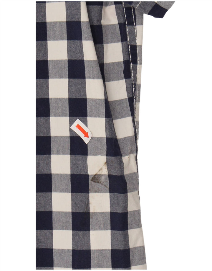 SUPERDRY Mens Short Sleeve Shirt XL Navy Blue Gingham Cotton
