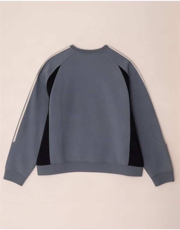 Bluza męska Adidas Jumper 2XL Niebieska bawełna z blokami kolorów