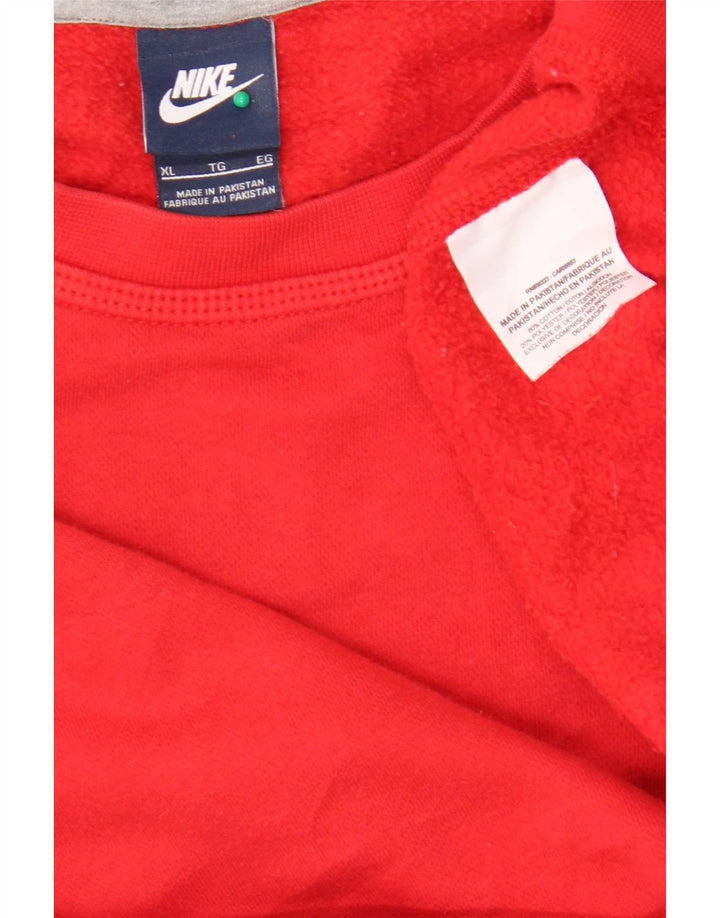 Męska bluza dresowa Nike XL, czerwona, z blokami kolorów, bawełniana