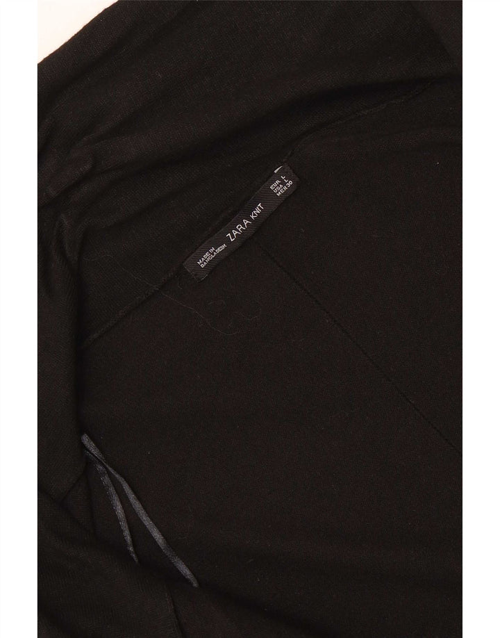 Sweter damski Zara z otwartym kardiganem UK 14, duży, czarny