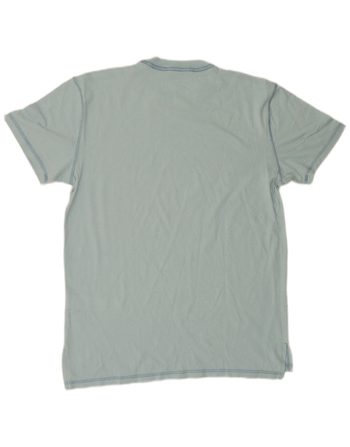 T-shirt męski Hollister, bawełniany, średni niebieski