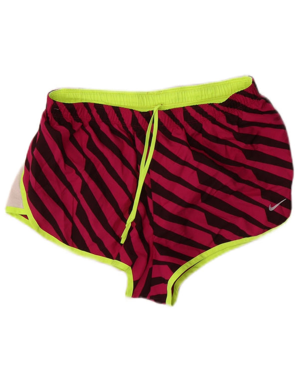 Damskie spodenki sportowe Nike Dri Fit UK 14, poliester w średnie różowe paski