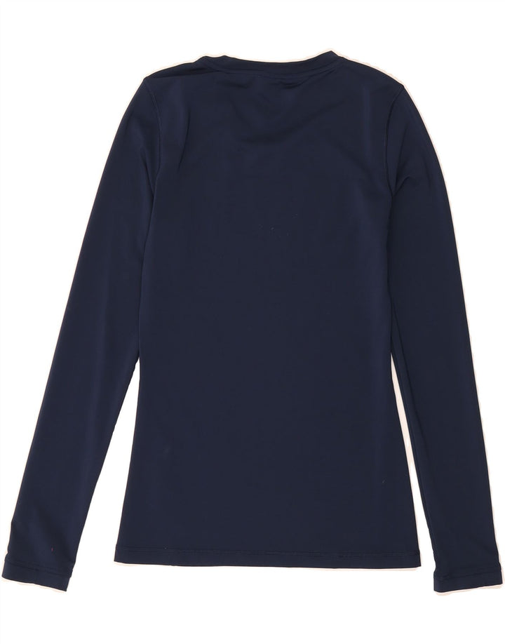 ADIDAS Womens Top Long Sleeve UK 8 Small Navy Blue Vintage Adidas and Second-Hand Adidas from Messina Hembry 