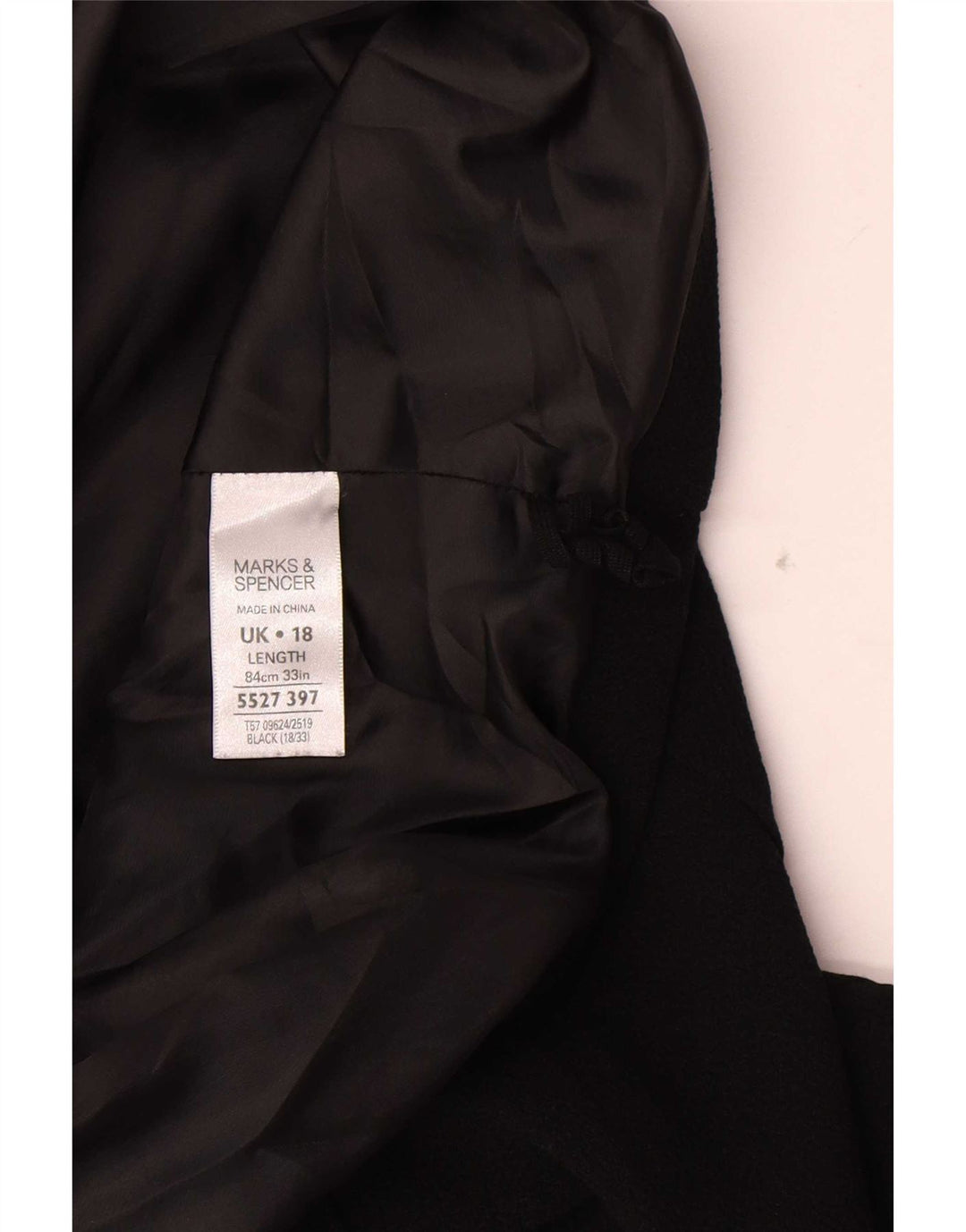 Marks & Spencer Damska spódnica w kształcie litery A UK 18 XL W36 Czarny poliester