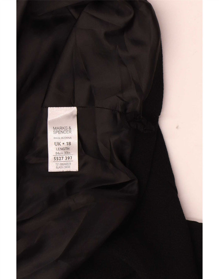 Marks & Spencer Damska spódnica w kształcie litery A UK 18 XL W36 Czarny poliester