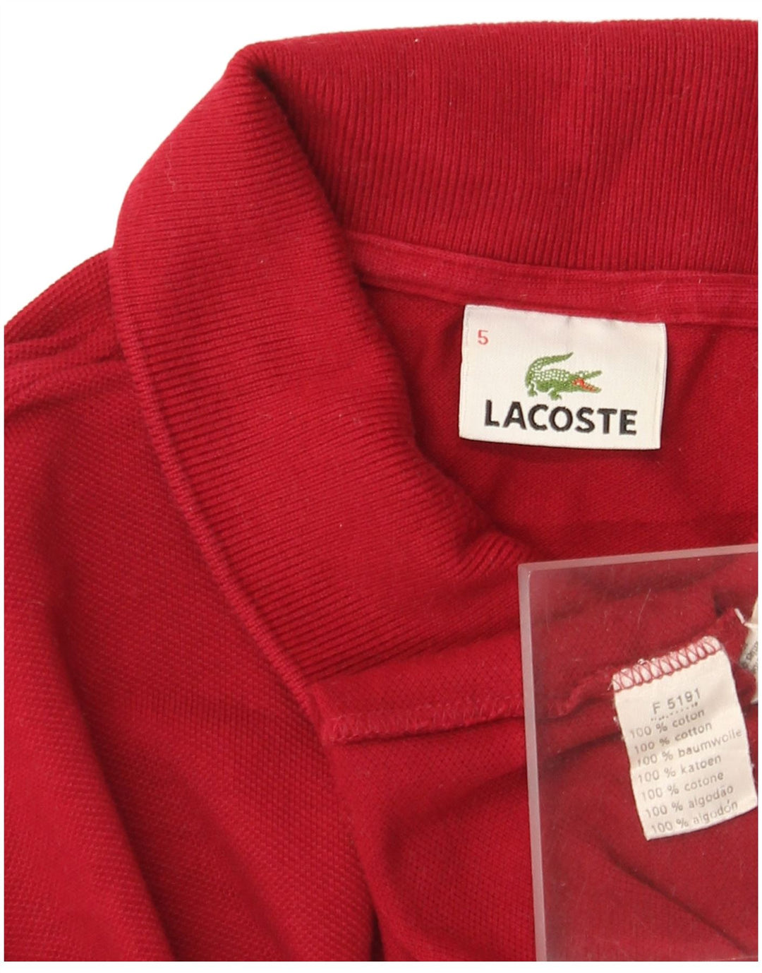 Męska koszulka polo Lacoste, rozmiar 5, duża, czerwona, bawełniana