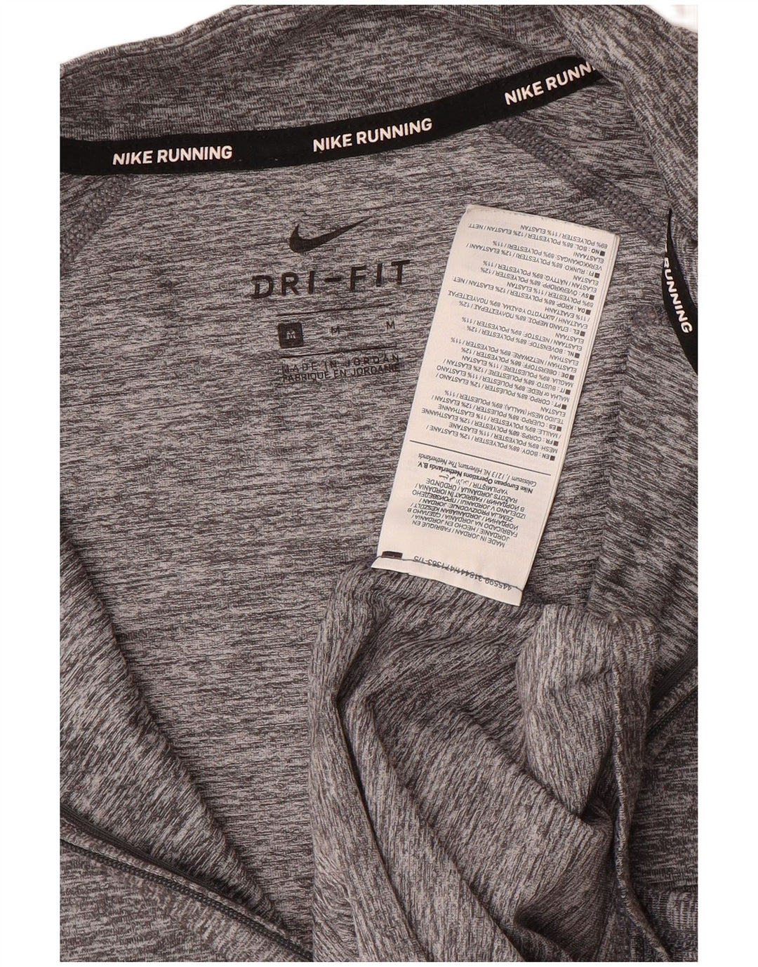 Męski dres Nike Dri Fit z zamkiem błyskawicznym na szyi, średnioszary poliester
