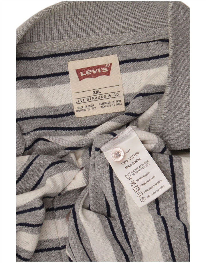 Męska koszulka polo Levi's 2XL Szara, bawełniana w paski