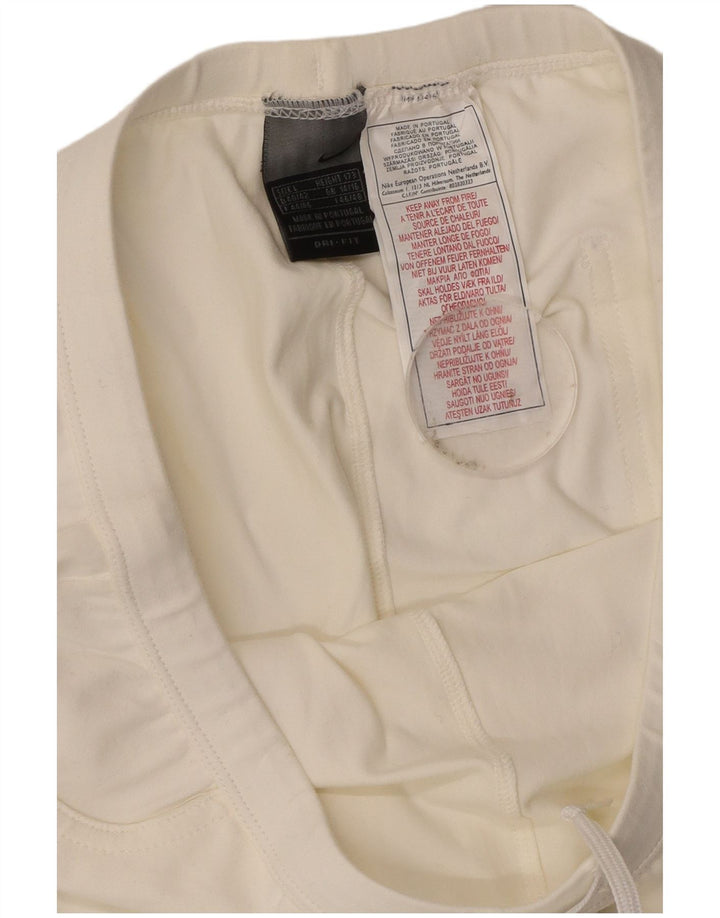 Damskie spodnie dresowe Nike Flare UK 14/16, duże, nylonowe w kolorze złamanej bieli