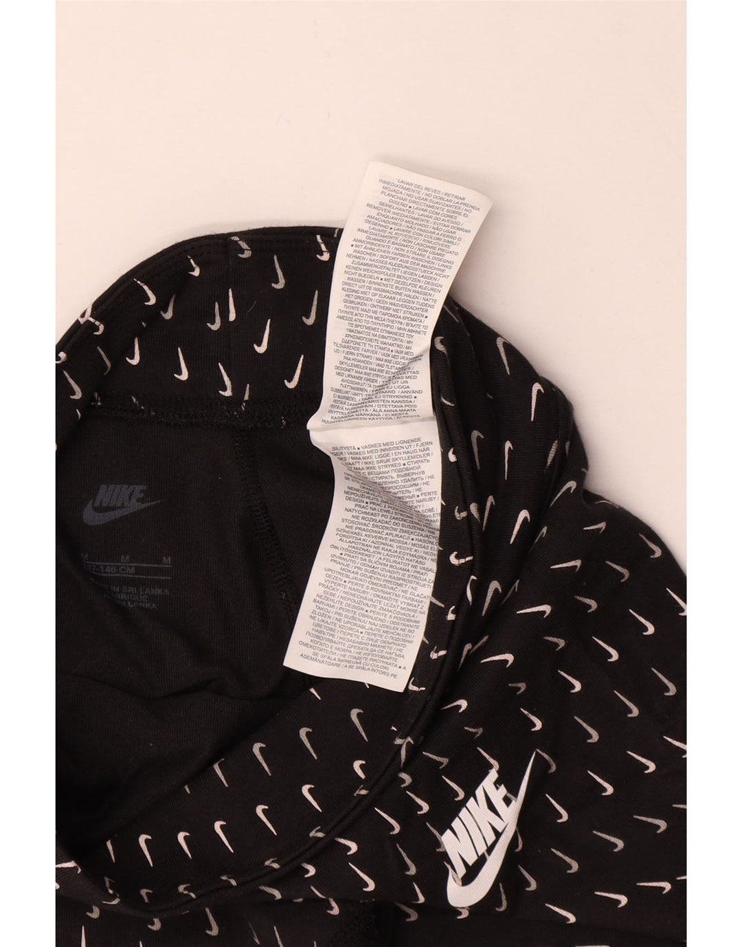 Legginsy dziewczęce Nike z grafiką, 10-11 lat, średnie czarne, bawełniane