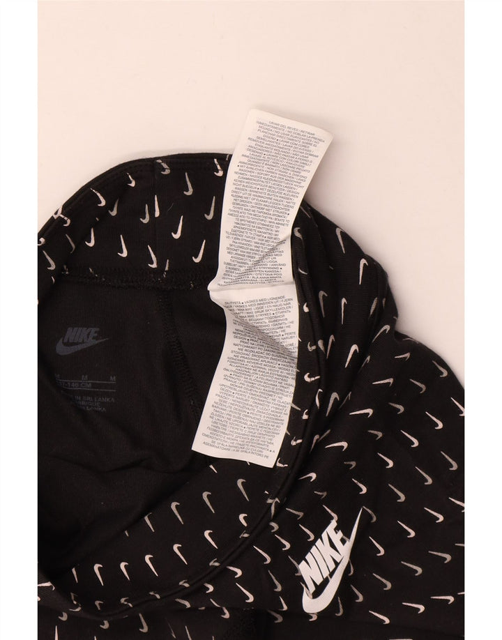 Legginsy dziewczęce Nike z grafiką, 10-11 lat, średnie czarne, bawełniane