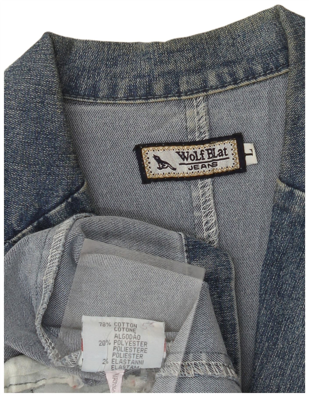 Damska kurtka dżinsowa VINTAGE UK 14, duża, niebieska, bawełniana, klasyczna