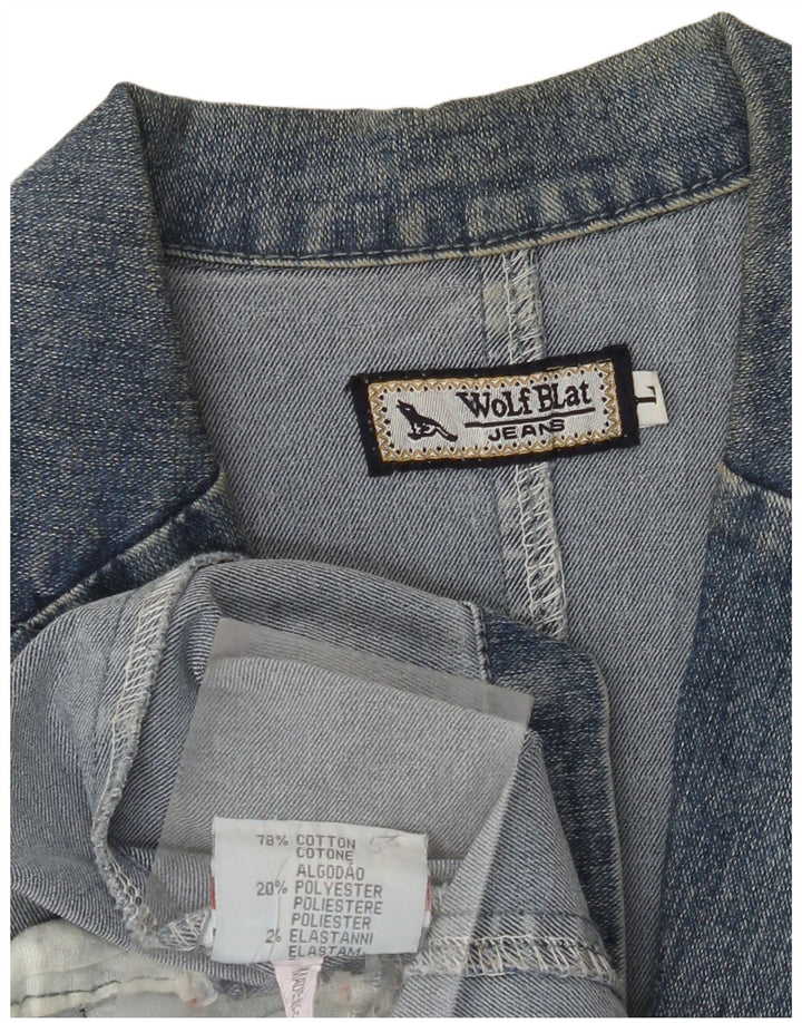 Damska kurtka dżinsowa VINTAGE UK 14, duża, niebieska, bawełniana, klasyczna