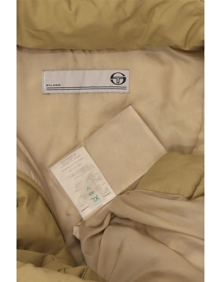 SERGIO TACCHINI Womens Hooded Padded Coat UK 18 XL Beige Polyester Vintage Sergio Tacchini and Second-Hand Sergio Tacchini from Messina Hembry 