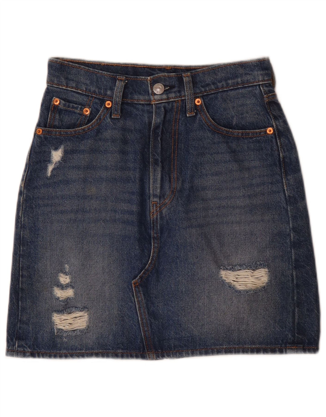Damska spódnica dżinsowa Levi's w trudnej sytuacji W24 XS Niebieska bawełna