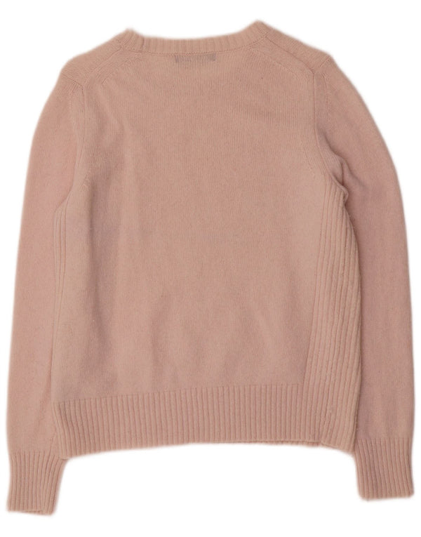 Marks & Spencer Damski sweter z dekoltem w łódkę, UK 14, średni różowy wełniany
