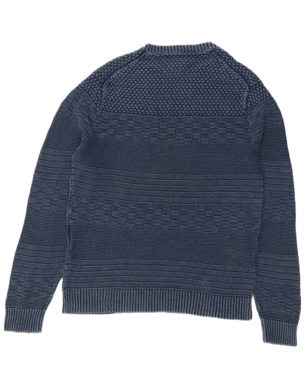 Męski sweter z okrągłym dekoltem Tommy Hilfiger 2XL Niebieski, geometryczny lniany