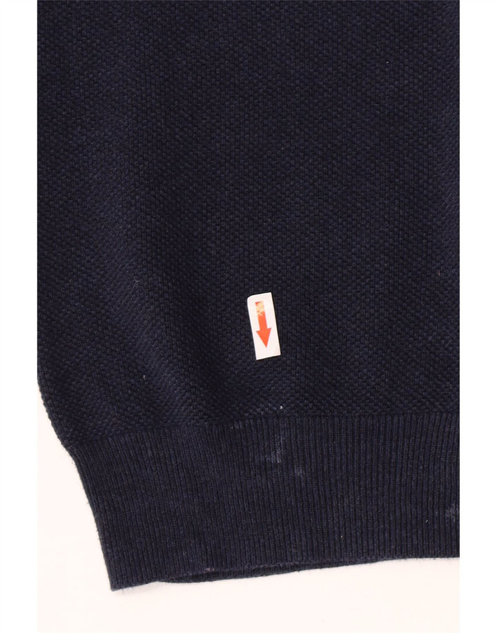 Męski sweter z zamkiem błyskawicznym John Lewis, duży, granatowy, bawełniany