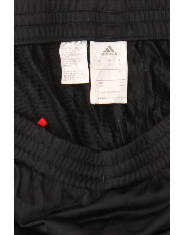 ADIDAS Mens Tracksuit Trousers Joggers Large  Black Polyester