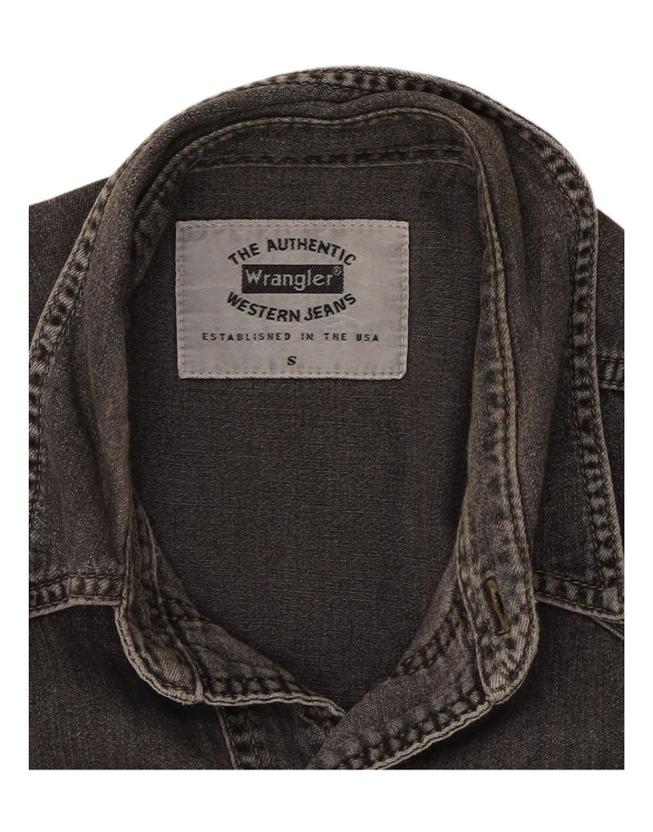 WRANGLER Mens Denim Shirt Small Grey