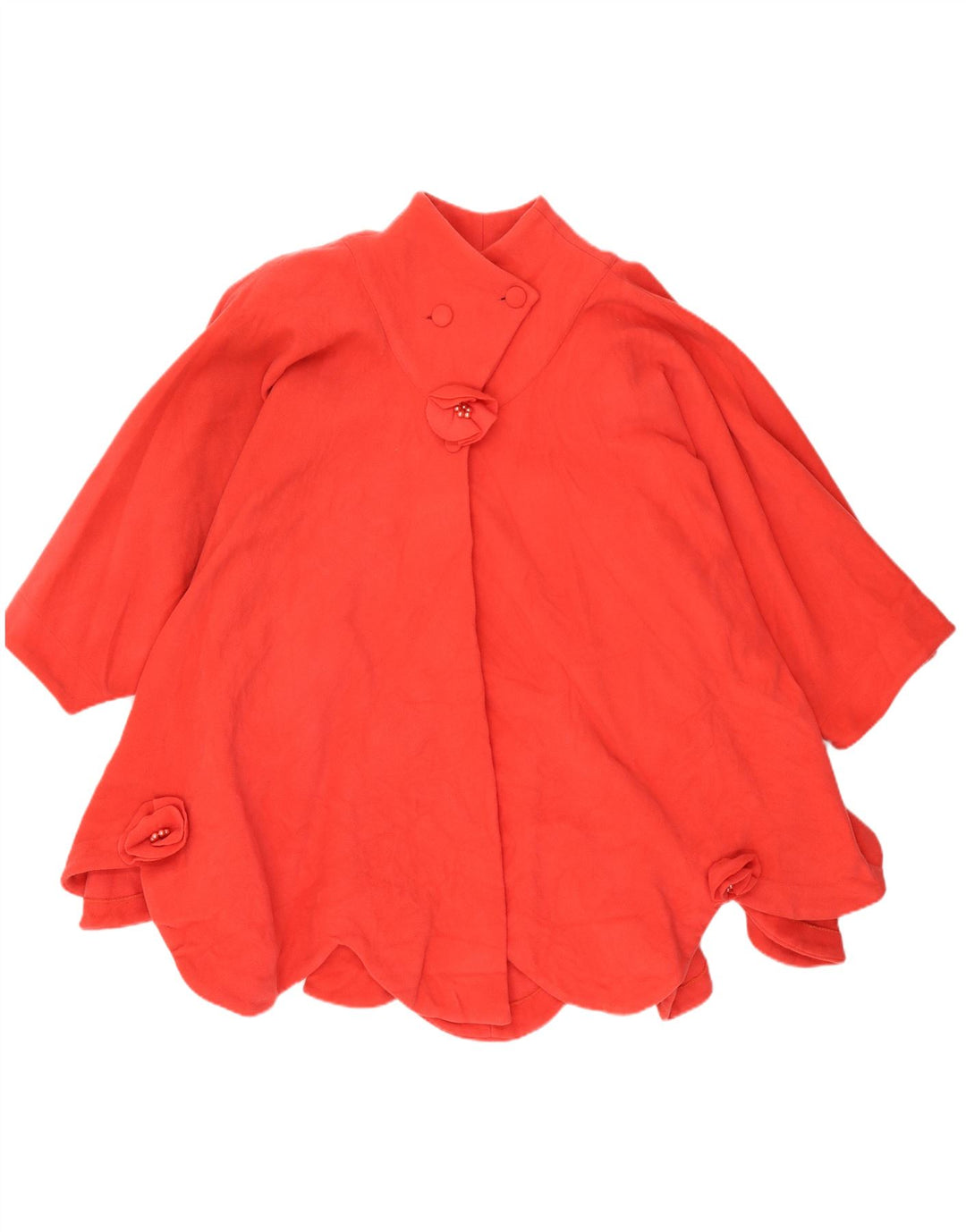 Vintage damski płaszcz ponczo UK 20 2XL czerwony