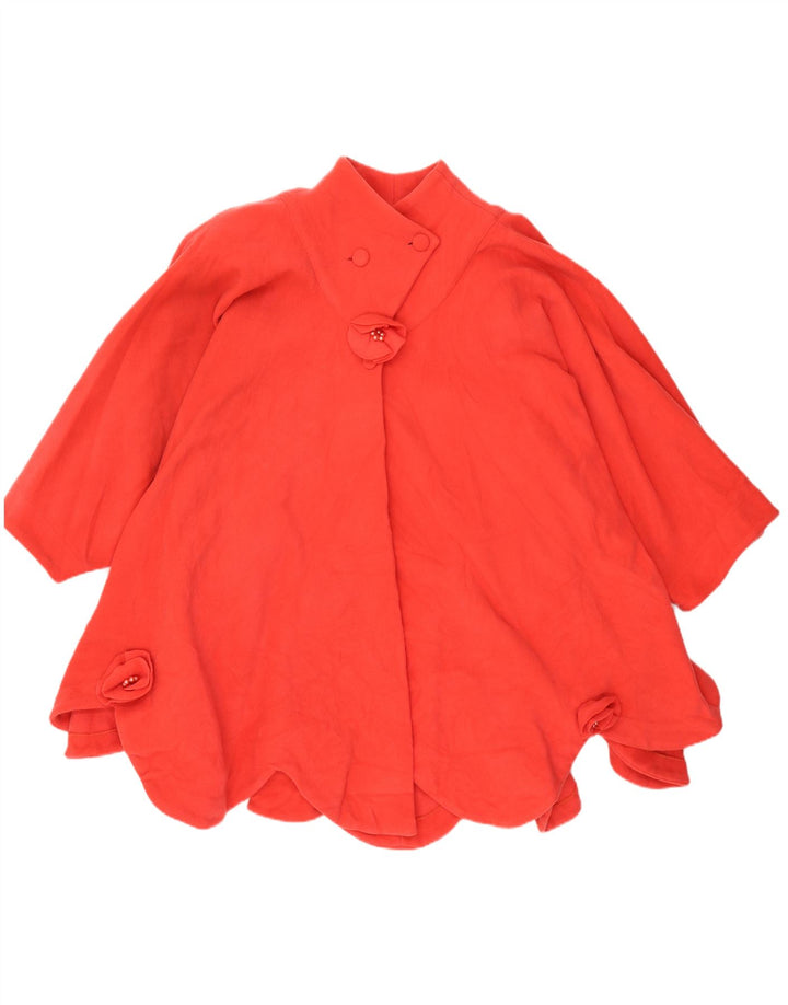 Vintage damski płaszcz ponczo UK 20 2XL czerwony