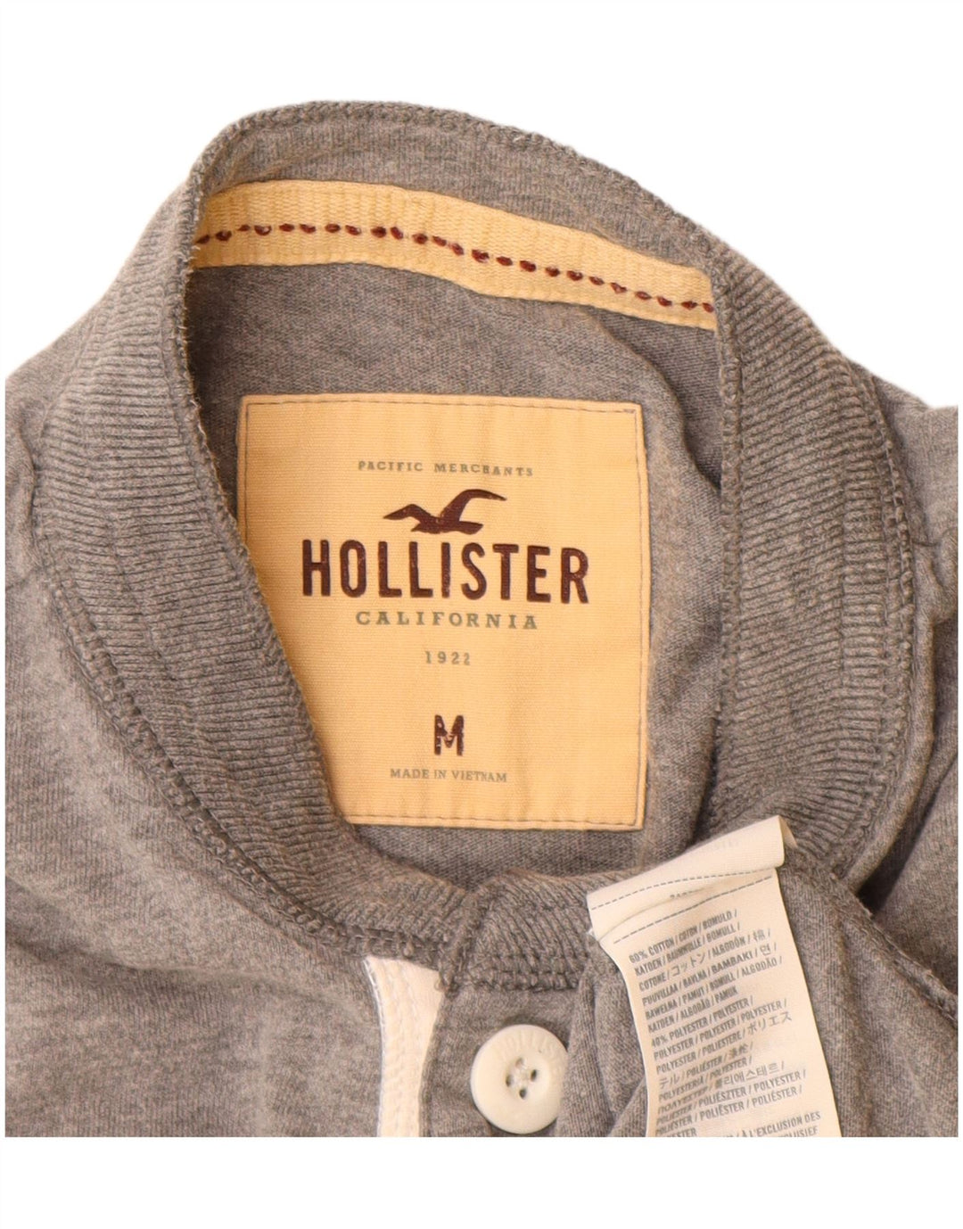 T-shirt męski Hollister Top, średnioszary, bawełniany