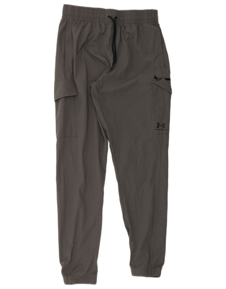 Męskie spodnie dresowe Under Armour Cargo, duże, szare, poliestrowe