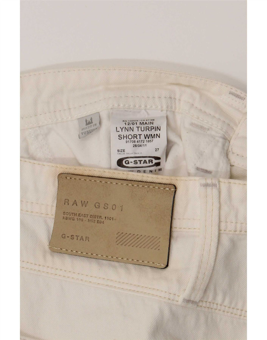 Damskie spodenki jeansowe G-Star W27 Małe, białe, bawełniane