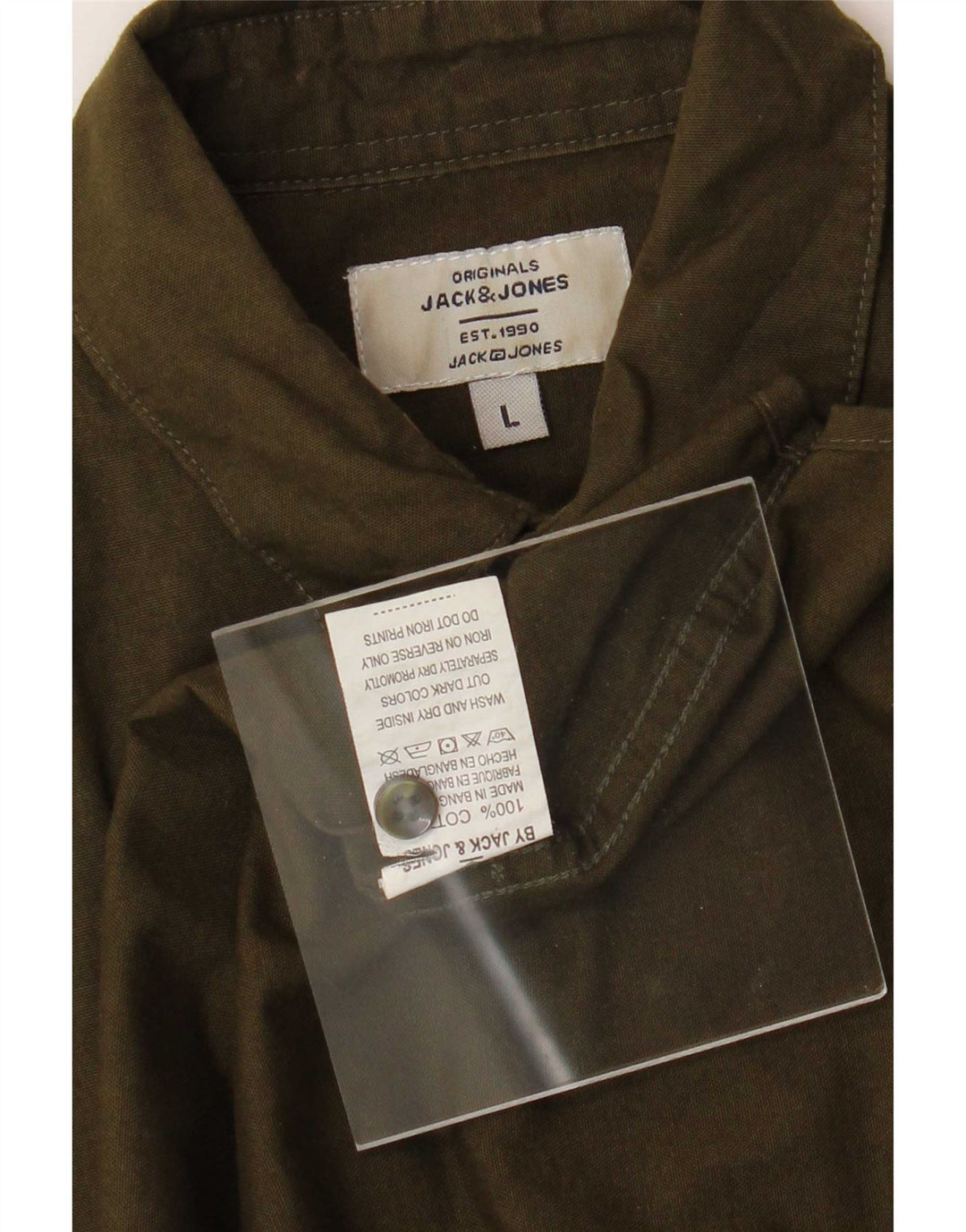 Koszula męska Jack & Jones, duża, bawełniana khaki