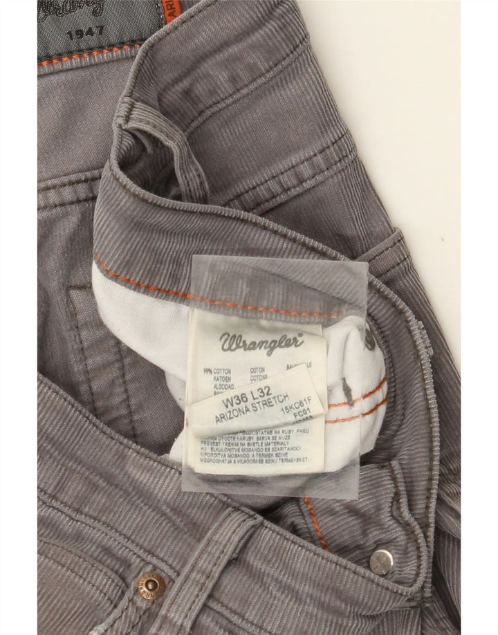 Męskie spodnie sztruksowe WRANGLER Arizona Stretch W36 L32 szare