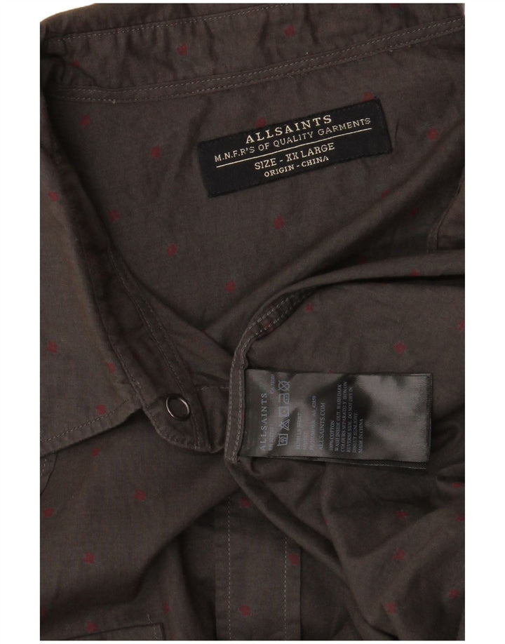 Koszula męska All Saints 2XL, szara, bawełniana w cętki