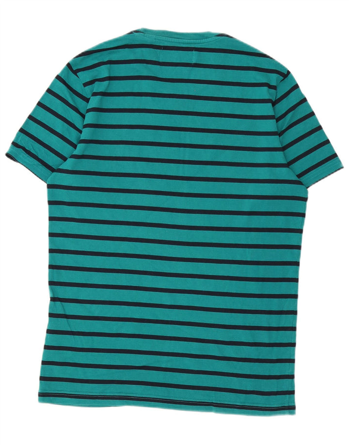 T-shirt męski Penguin, bawełniany, średniej wielkości, w zielone paski