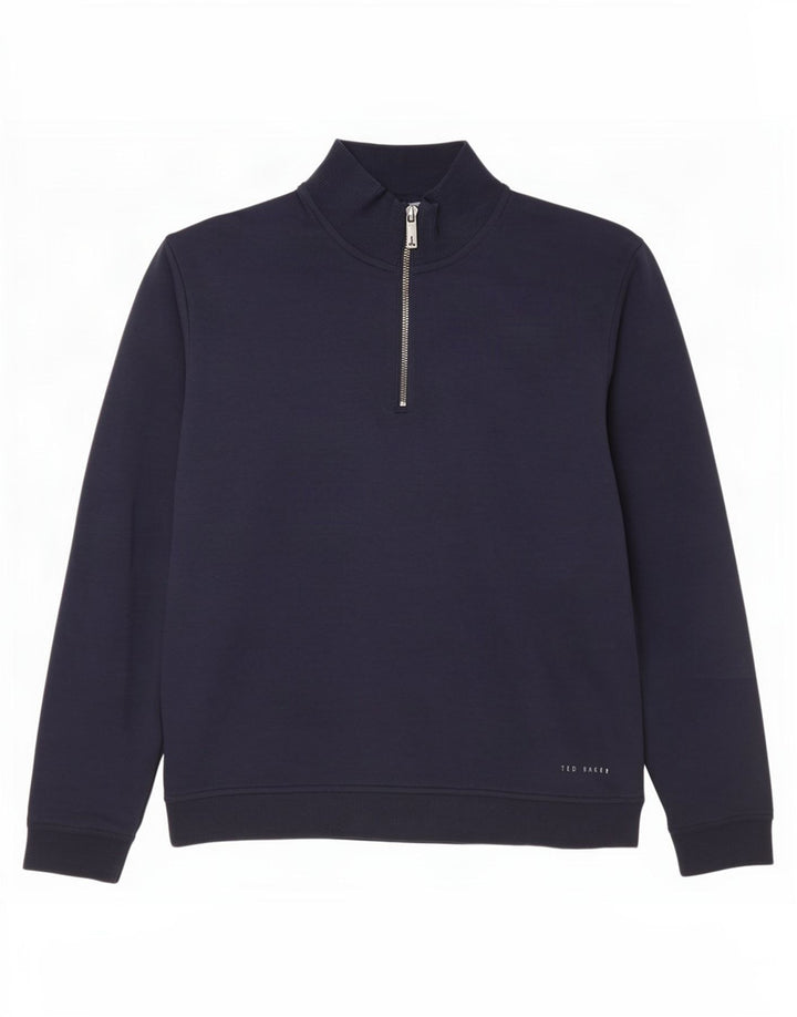 Męski sweter Ted Baker z zamkiem błyskawicznym, rozmiar 3, średni, granatowy, bawełniany