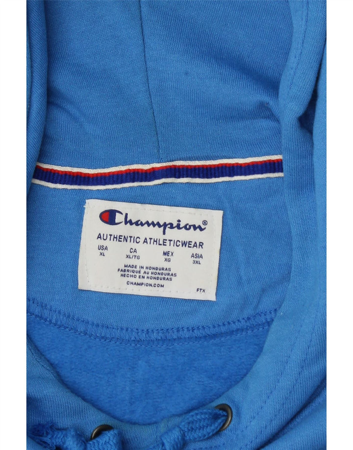 CHAMPION Mens Graphic Hoodie Jumper XL Blue Polyester