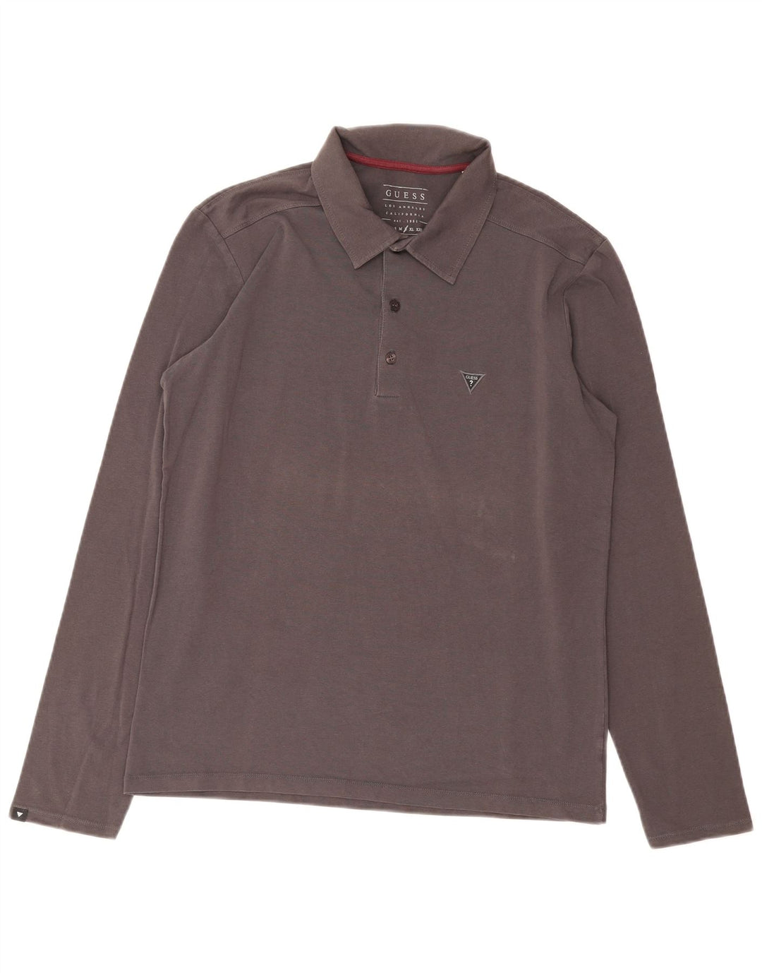 Męska koszulka polo Guess z długim rękawem, Extra Slim Fit, duża, szara