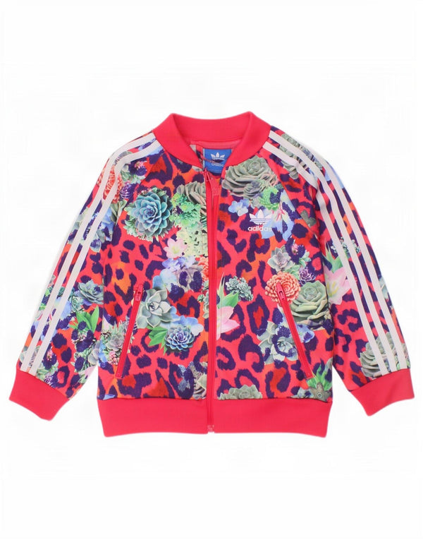 Adidas Baby Girls Graphic Dres Top Kurtka 18-24 miesięcy Różowy Kwiatowy