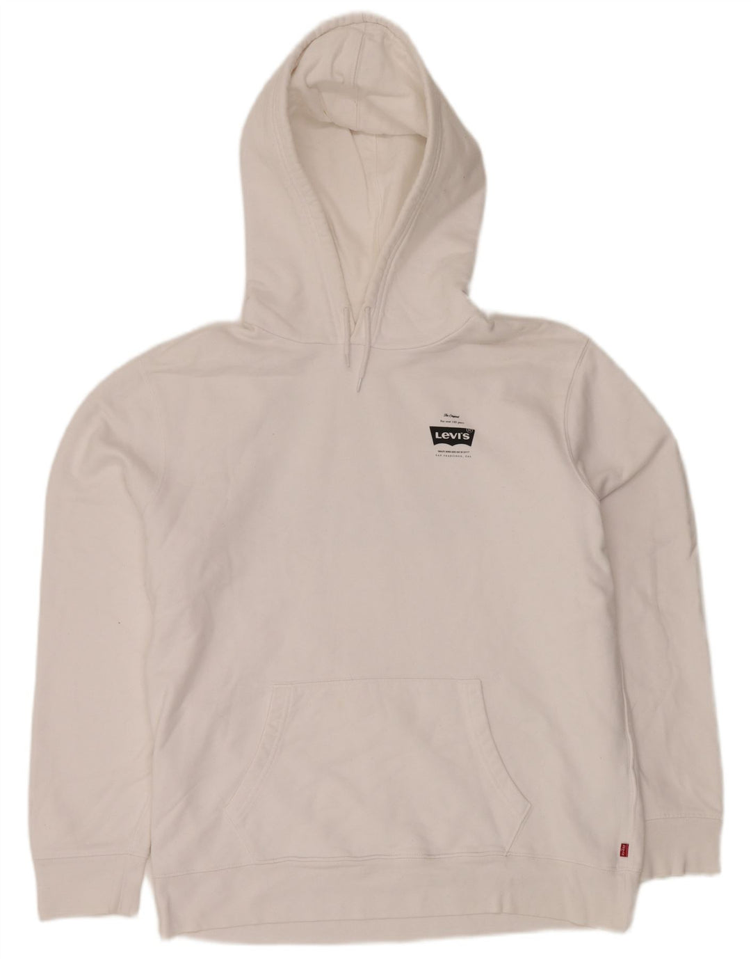 Męski sweter z kapturem i grafiką LEVI'S, duży, biały, bawełniany