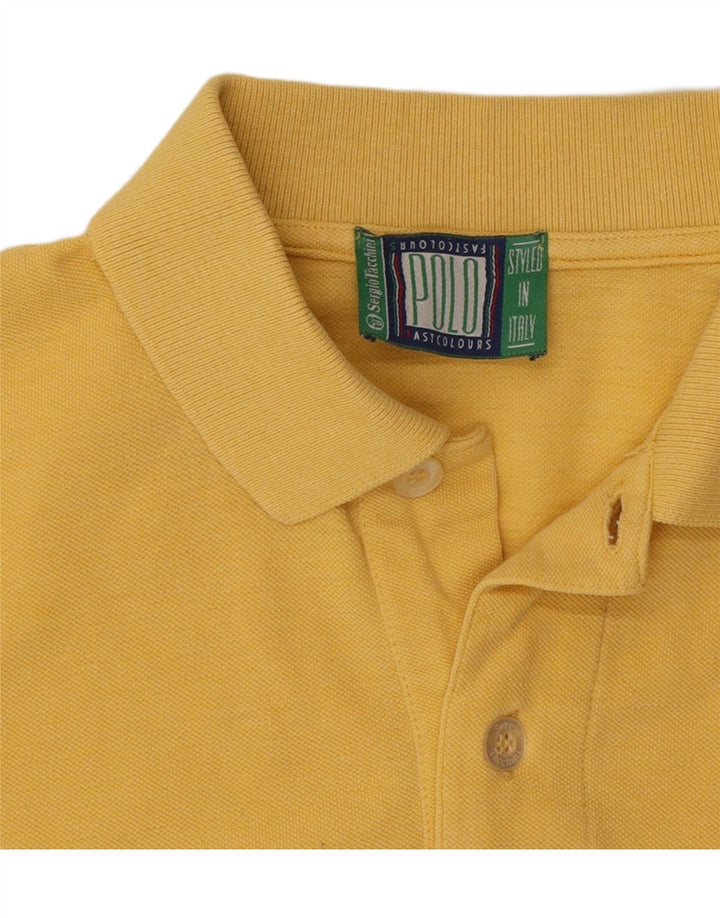 SERGIO TACCHINI Mens Polo Shirt Large Yellow Vintage Sergio Tacchini and Second-Hand Sergio Tacchini from Messina Hembry 